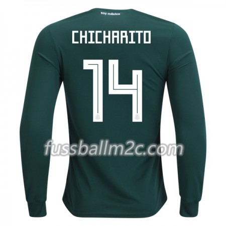 Fußballtrikots Mexiko Chicharito 14 Heim Trikotsatz WM 2018 Langarm